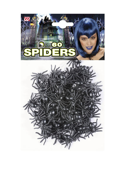 60 araignées noires Halloween