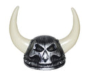 casque de viking crâne avec cornes argent/ivoire