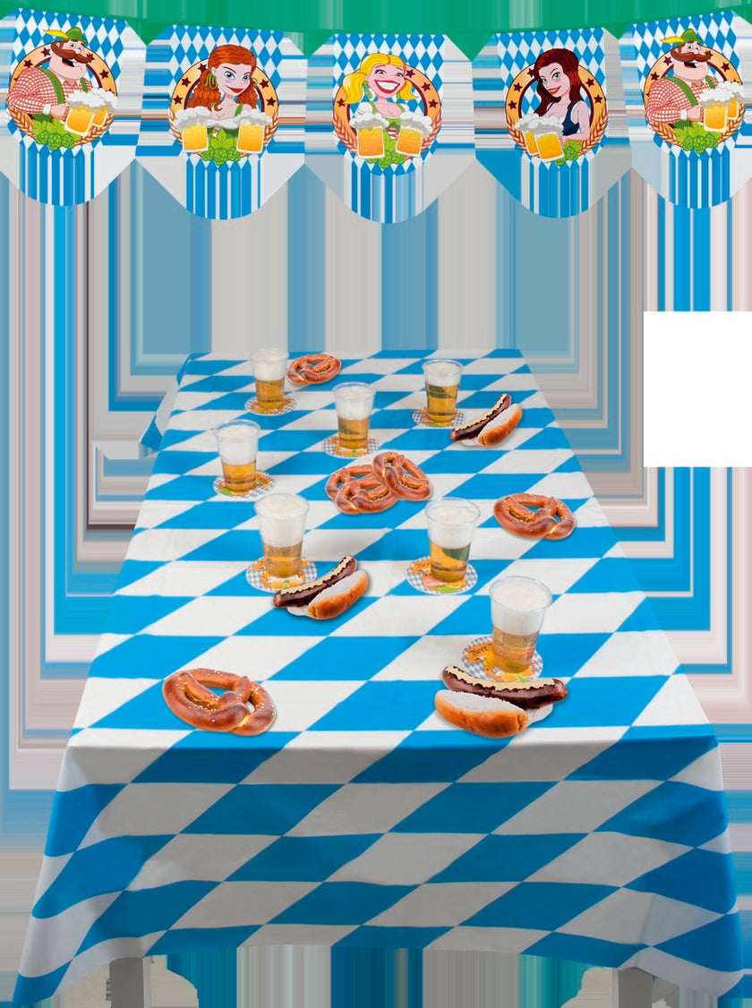 Nappe Oktoberfest bleue et blanche