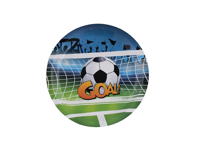 lot de 8 assiettes en carton motif goal 22cm
