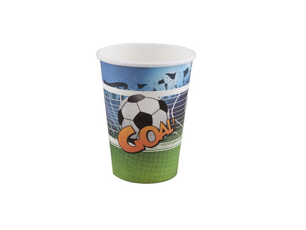 lot de 8 gobelets en carton motif goal 20cl