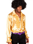 Chemise dorée des années 70 dorée homme