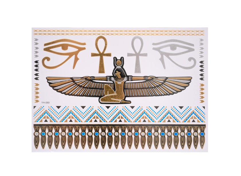 carte 10 tatouages temporaires motifs egyptien