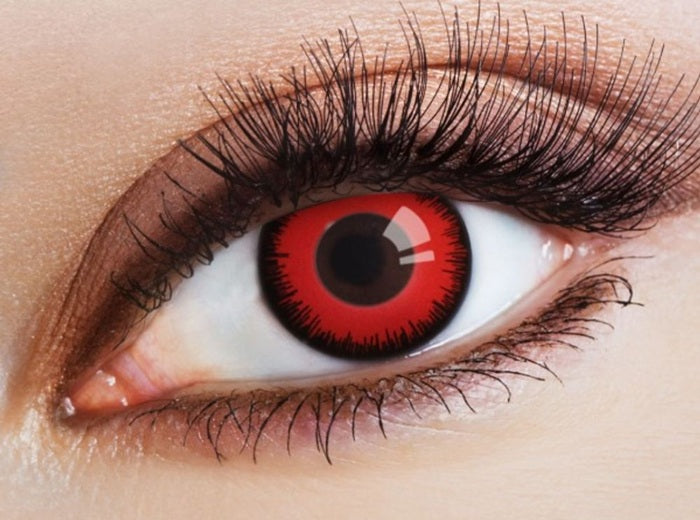 lentilles de contact vampire cosplay manga rouge noir 12 mois