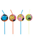 8 pailles Smiley Comic