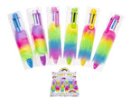 stylo bille 6 couleurs avec peluche rainbow mix 14cm