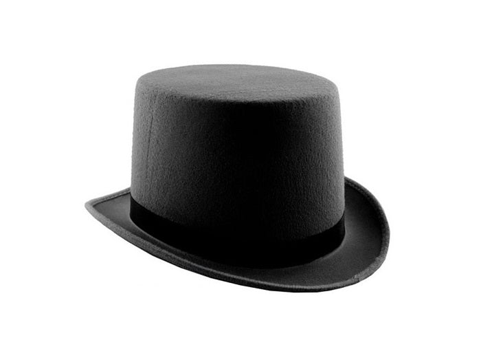 chapeau haut de forme feutrine gris 12cm