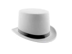 chapeau haut de forme feutrine blanc 12cm
