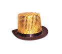 chapeau haut de forme paillettes or & noir 16cm