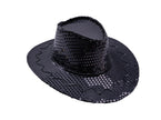 chapeau cowboy à sequins noir adulte