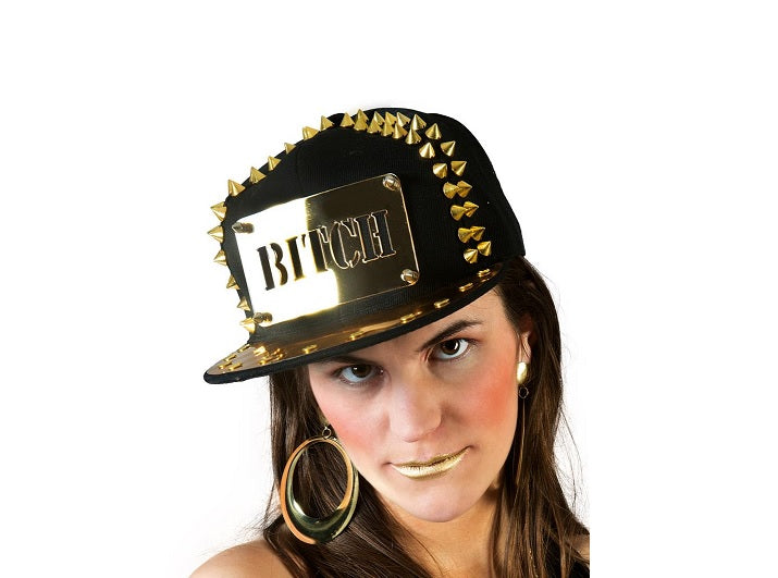casquette baseball bitch à pointes luxe