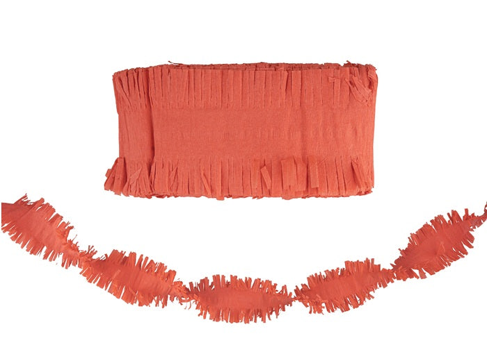 guirlande papier crépon orange 10m