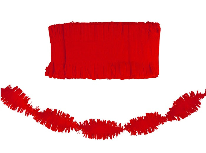 guirlande papier crépon rouge 10m