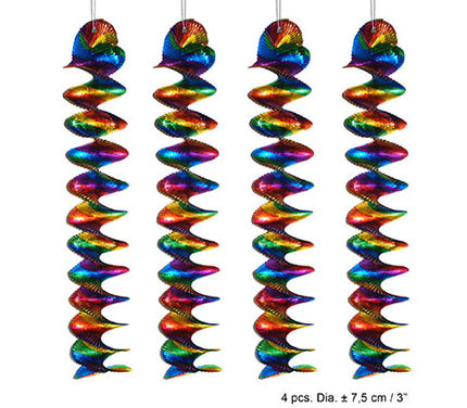 lot de 4 suspensions spirales en aluminium 60cm