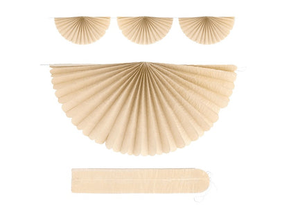guirlande avec 7 éventails ecru 3m