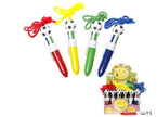 stylo bille foot 4 couleurs 12cm