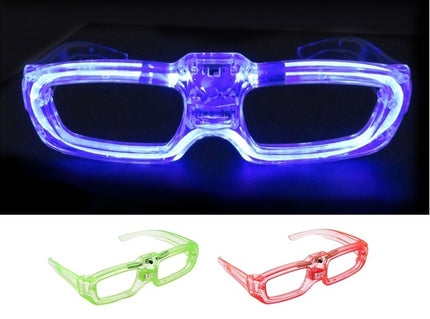 lunettes transparentes lumineuses led's rectangulaire vert
