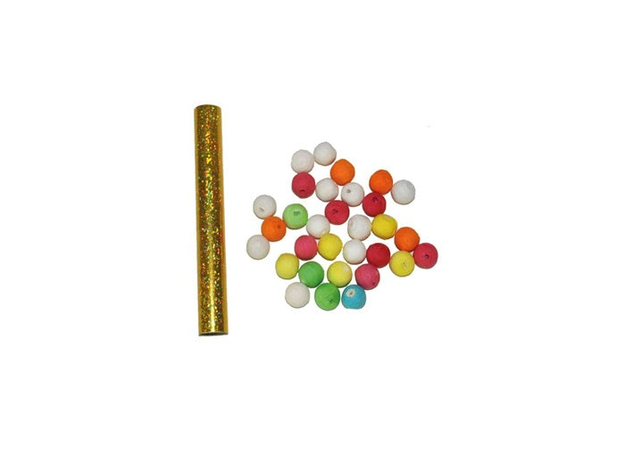 sachet avec 30 boules ouate & sarbacane or