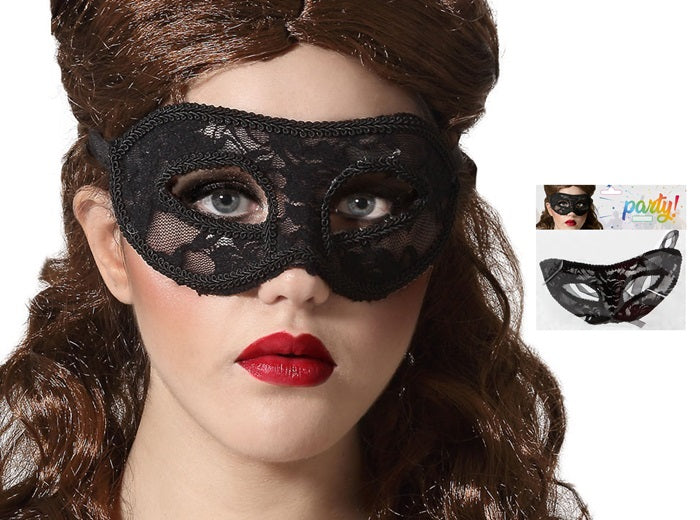 masque loup vénitien en dentelle noir adulte