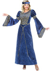 Déguisement renaissance bleu femme