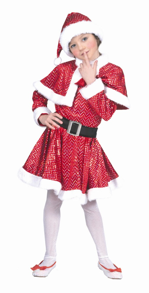 déguisement de fille noël 4pcs sequins luxe