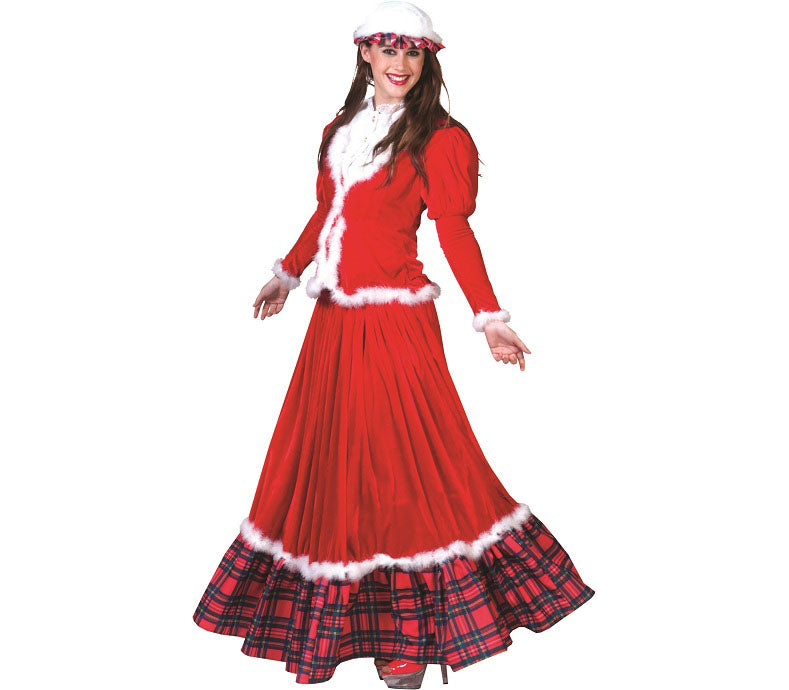 déguisement robe de mère noël 3pcs velours luxe