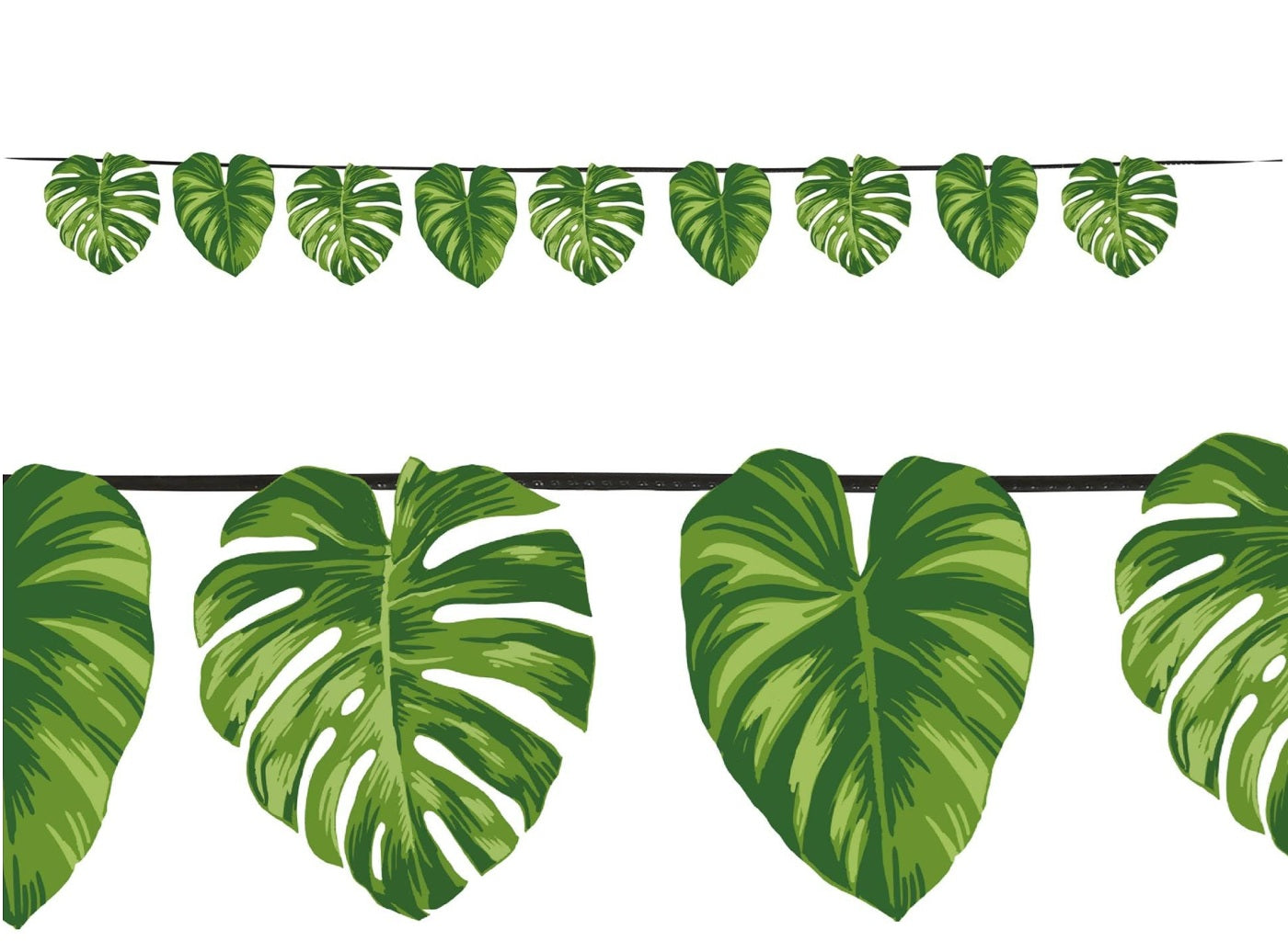 guirlande avec 15 grandes feuilles exotiques 3m