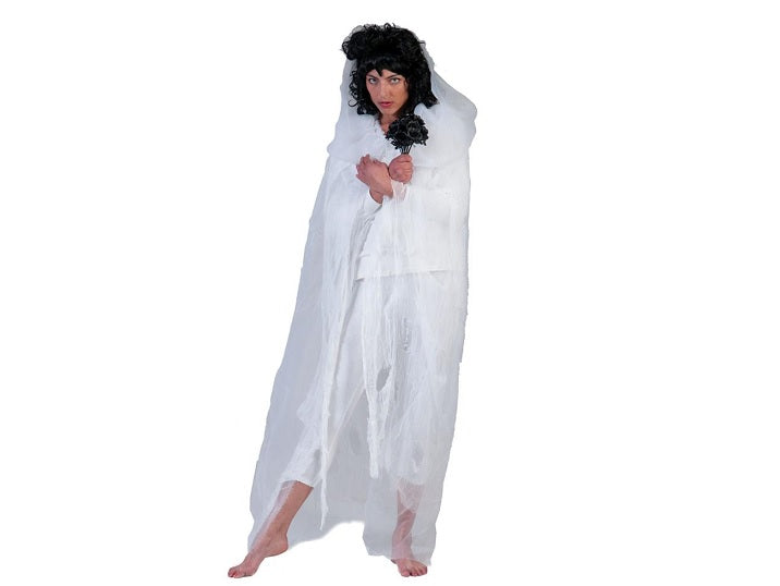 cape en tulle blanc avec voile adulte taille unique