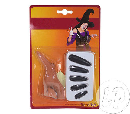 faux nez & faux ongles sorcière