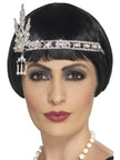 Bandeau cheveux années 20 argenté femme