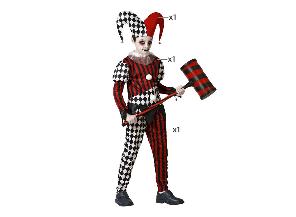 déguisement d'arlequin démoniaque garçon 3pcs t 10-12 ans