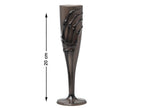coupe sur pied halloween noire motif squelette 20cm