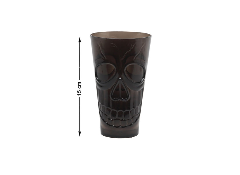 verre gobelet halloween noir motif crâne 15cm