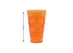 verre gobelet halloween orange motif crâne 15cm