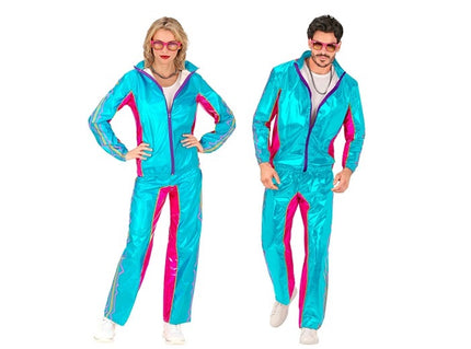 déguisement survêtement bleu métallisé flashy adulte