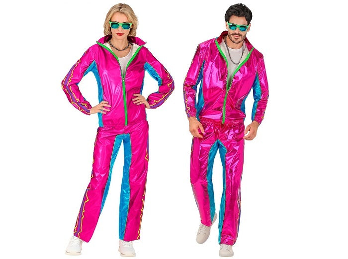 déguisement survêtement rose métallisé flashy adulte
