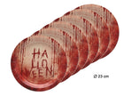 lot de 6 assiettes sanglantes halloween en carton 23cm