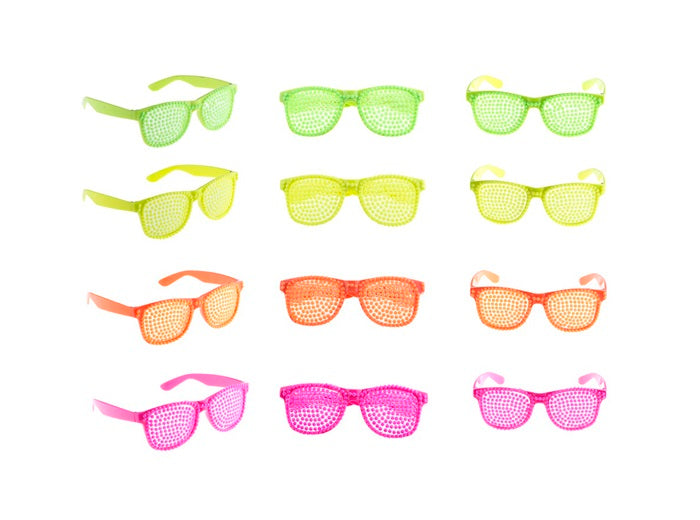 lunettes perles néon fluo rose