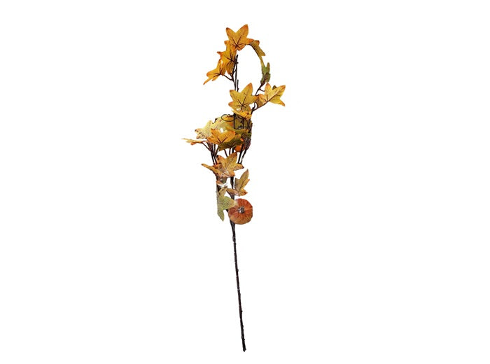 branche d'automne avec feuilles et citrouilles 75cm