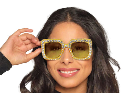 lunettes vintage or avec faux brillants adulte