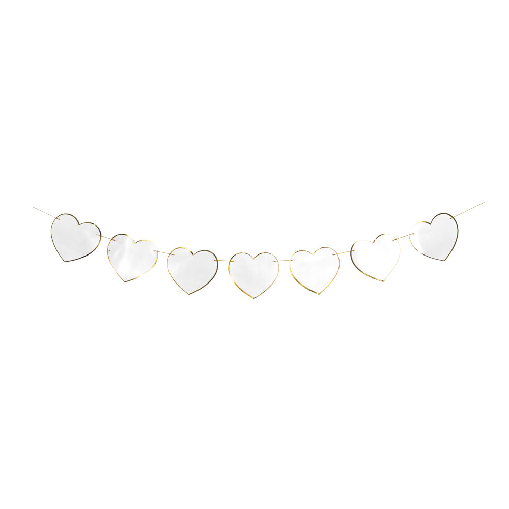 GUIRLANDE COEURS BLANCS ET OR 3M