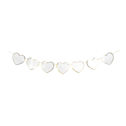 GUIRLANDE COEURS BLANCS ET OR 3M