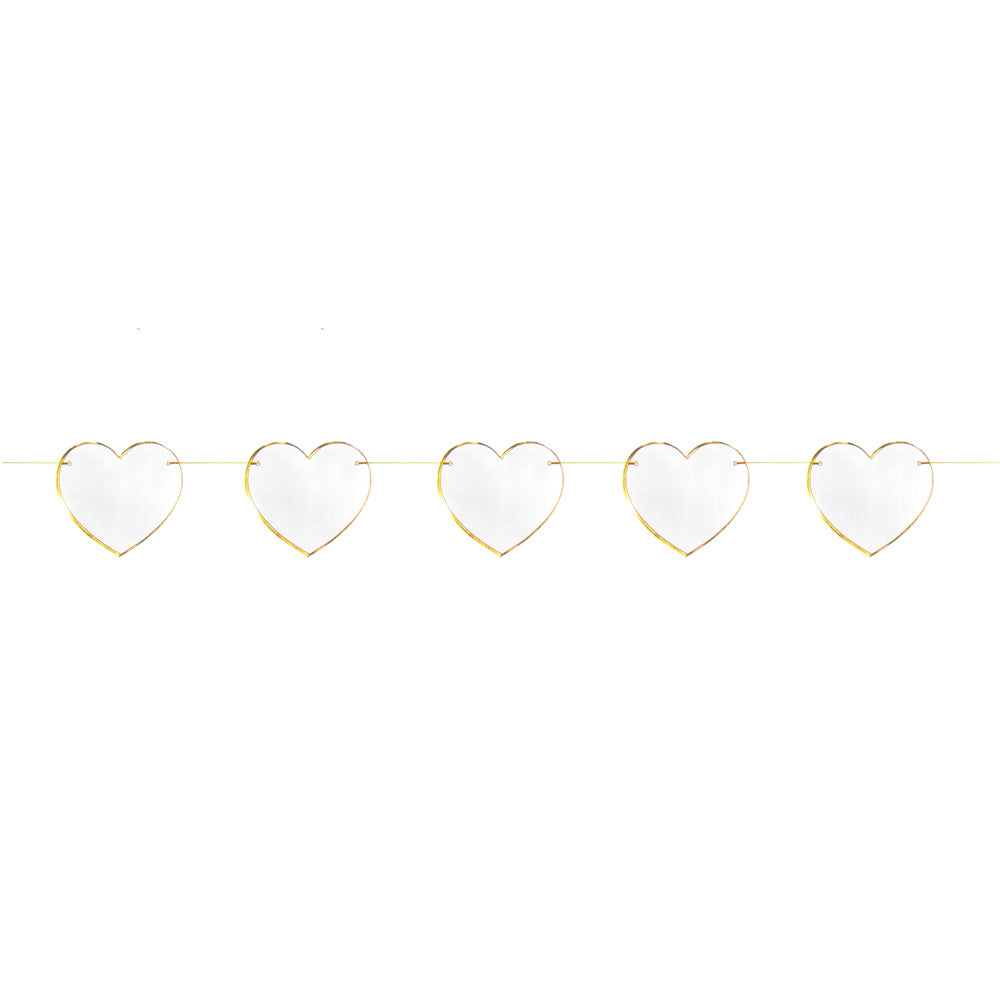 GUIRLANDE COEURS BLANCS ET OR 3M