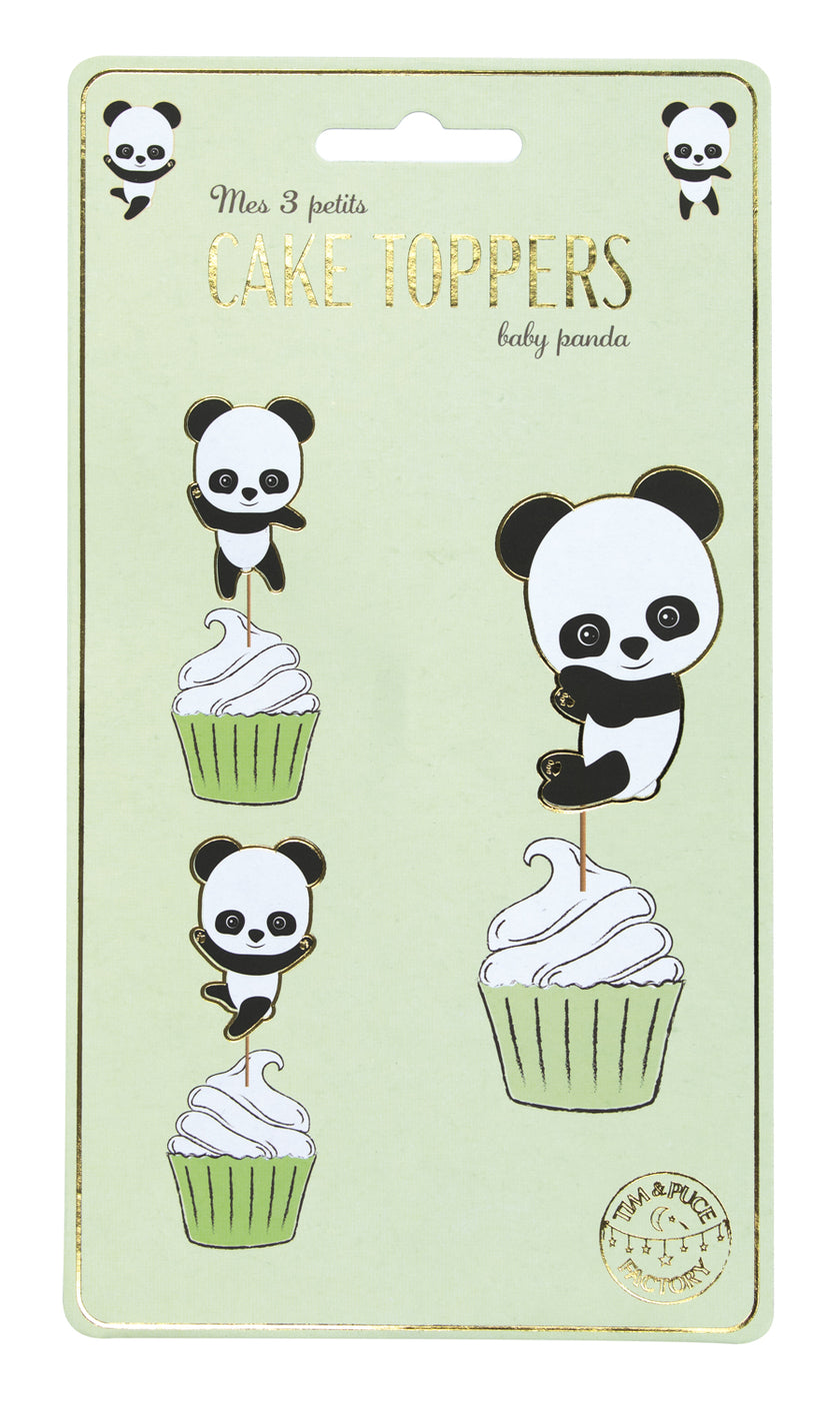 SET DE 3 CAKE TOPPERS BABY PANDA