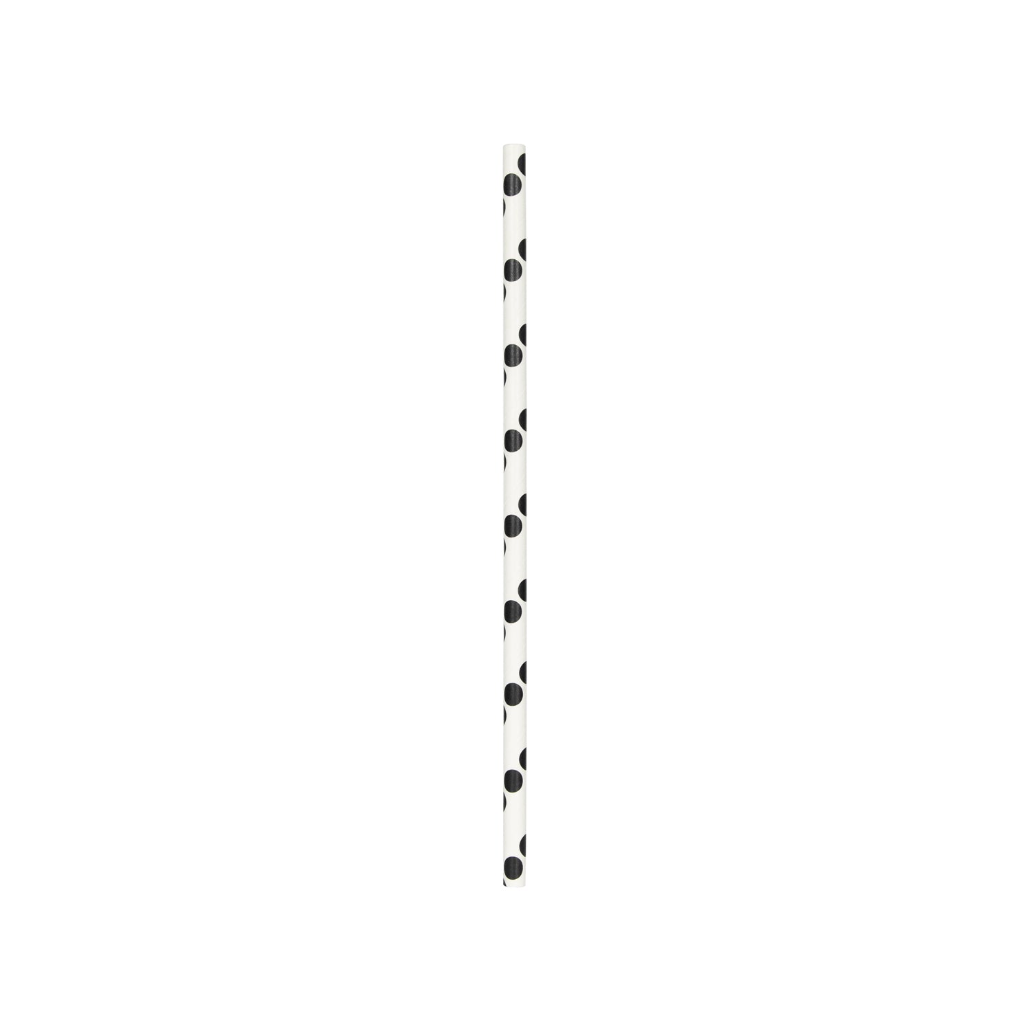 SET 10 PAILLES BLANCHES POIS NOIRS BABY PANDA