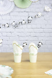SET 10 PAILLES BLANCHES POIS NOIRS BABY PANDA