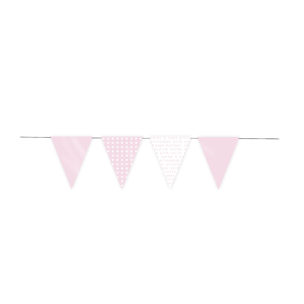 GUIRLANDE 12 FANIONS SWEET ROSE 3M