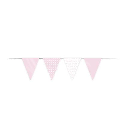 GUIRLANDE 12 FANIONS SWEET ROSE 3M