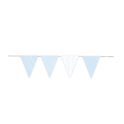 GUIRLANDE 12 FANIONS SOFT BLEU 3M