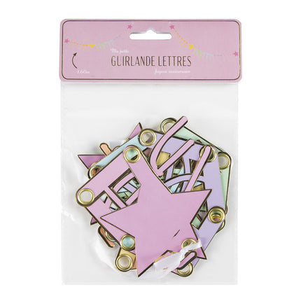 GUIRLANDE LETTRES MULTI ET OR JOYEUX ANNIVERSAIRE 1.60M